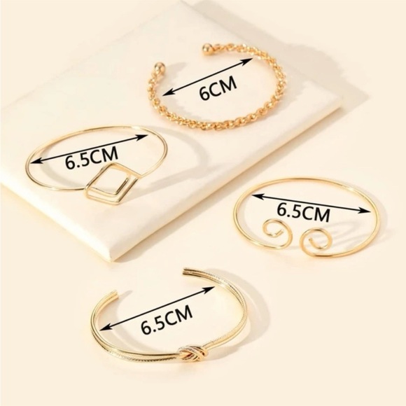 Set of 4 Gold Tone Bracelets - Picture 5 of 5